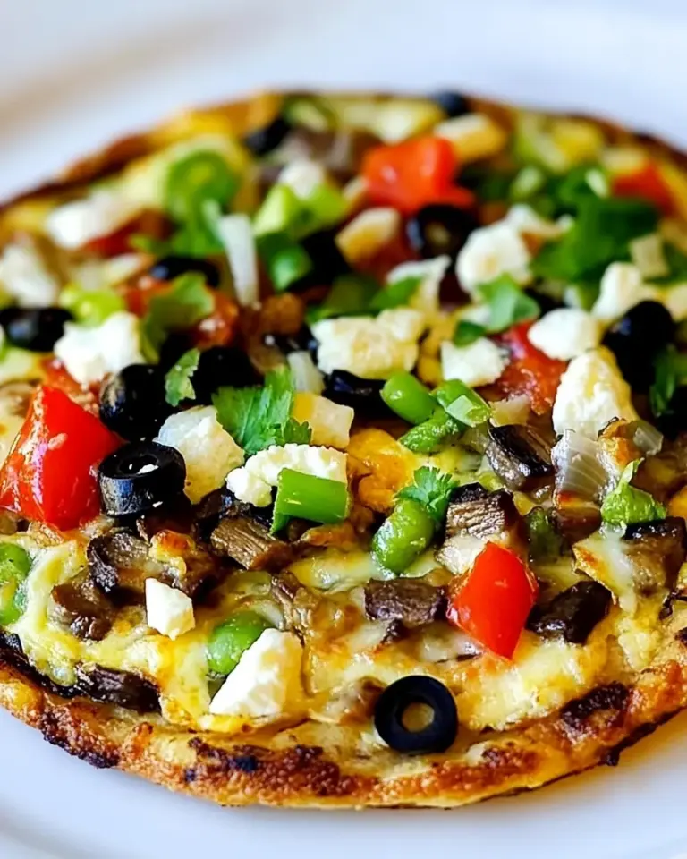 Homemade Egg-Crust Vegetarian Breakfast Pizza photo