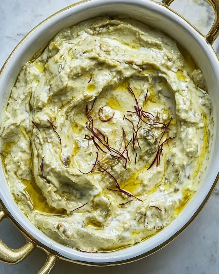 Homemade Eggplant and Yogurt Spread with Saffron photo