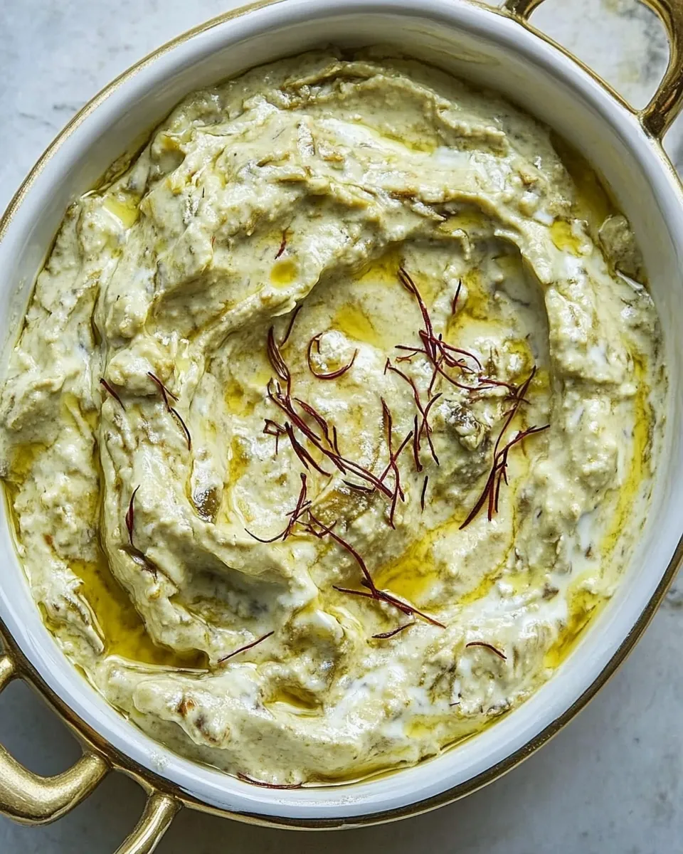 Homemade Eggplant and Yogurt Spread with Saffron photo