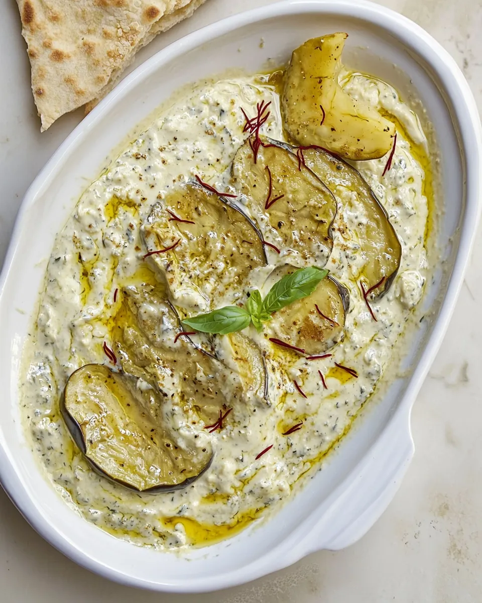 Delicious Eggplant and Yogurt Spread with Saffron image