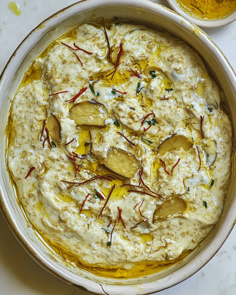 Easy Eggplant and Yogurt Spread with Saffron recipe photo