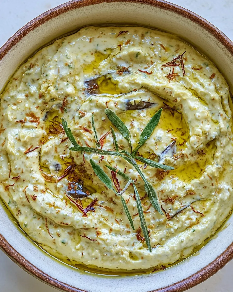Savory Eggplant and Yogurt Spread with Saffron shot