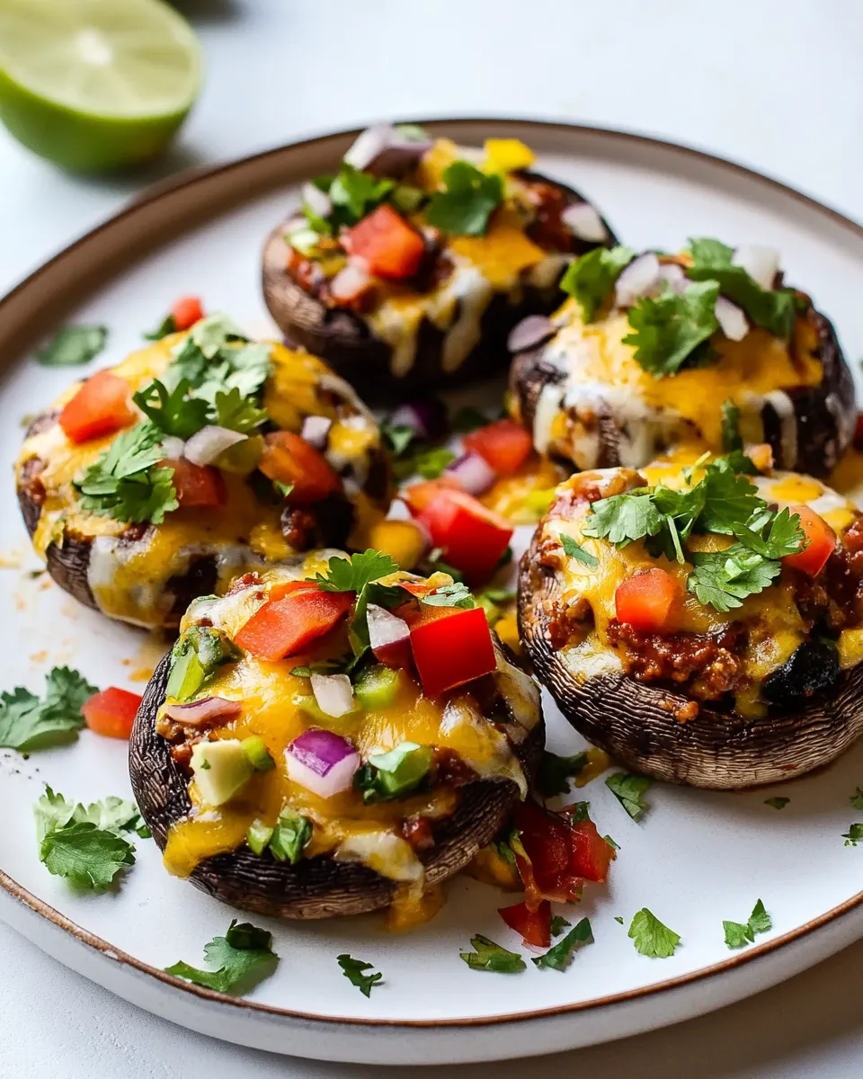 Delicious Enchilada Stuffed Mushrooms shot
