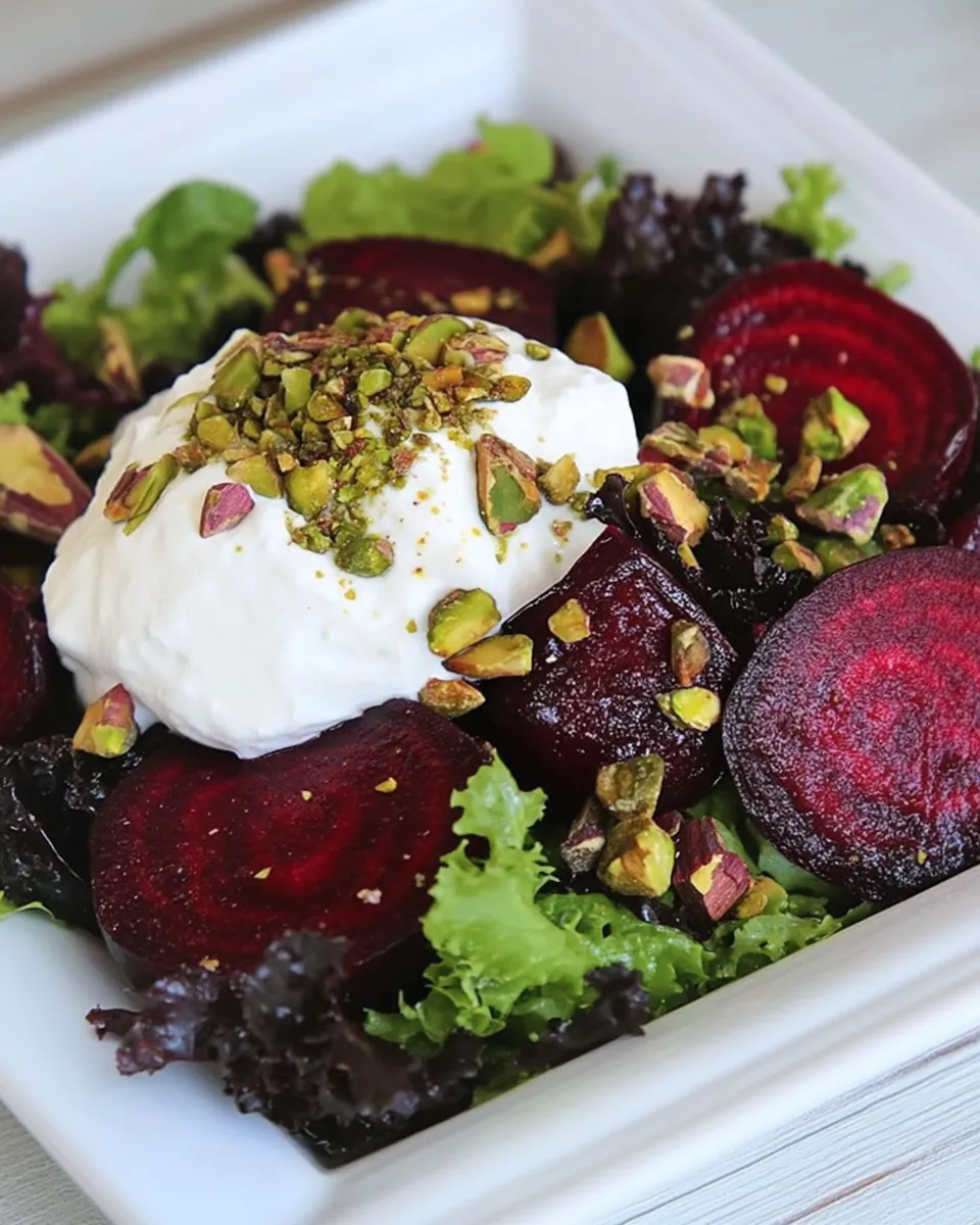 Delicious Endive Salad with Roasted Beets and Pistachios shot