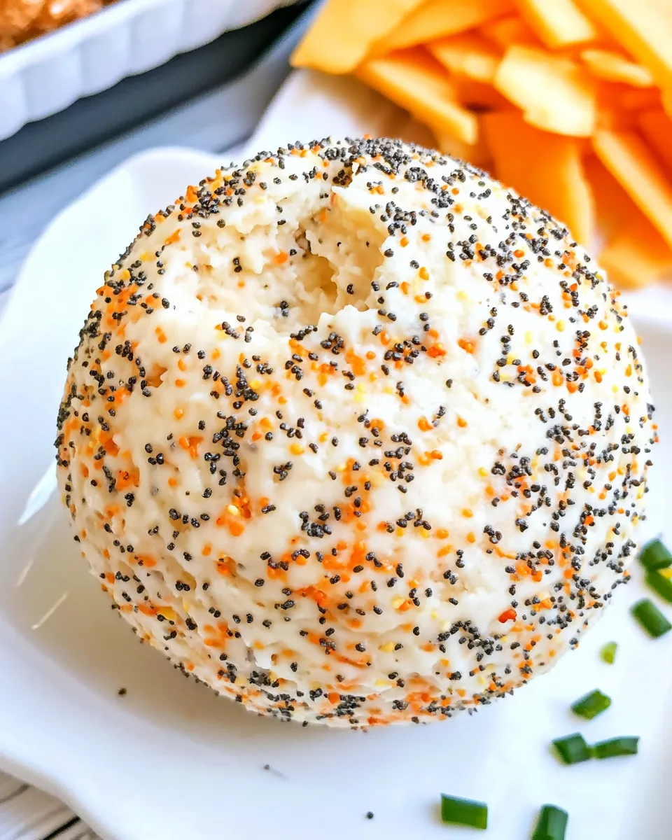 Savory Everything Bagel Seasoning Cheese Ball shot