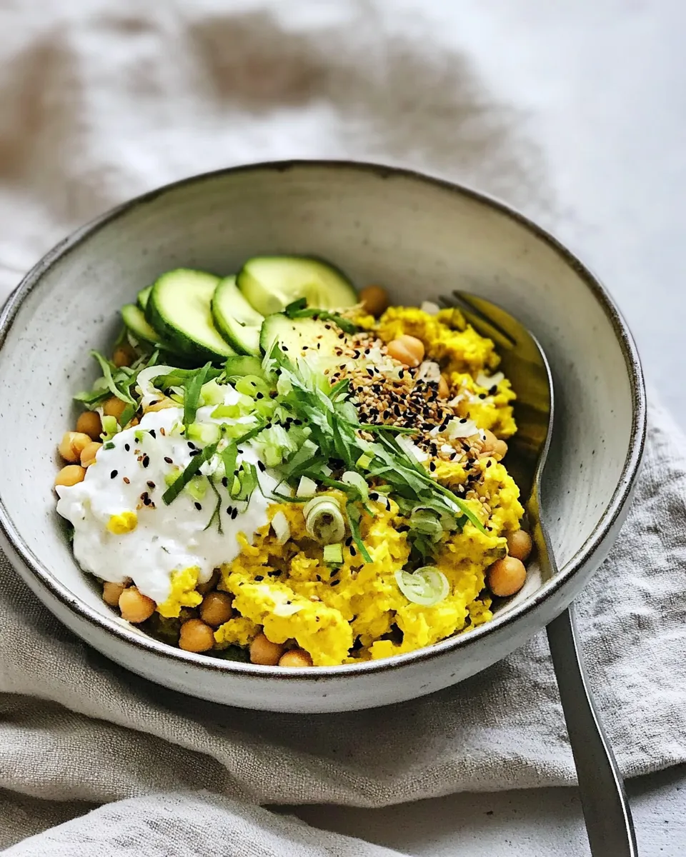 Easy Farro Breakfast Bowl with Turmeric & Scallion Scrambled Chickpeas recipe photo