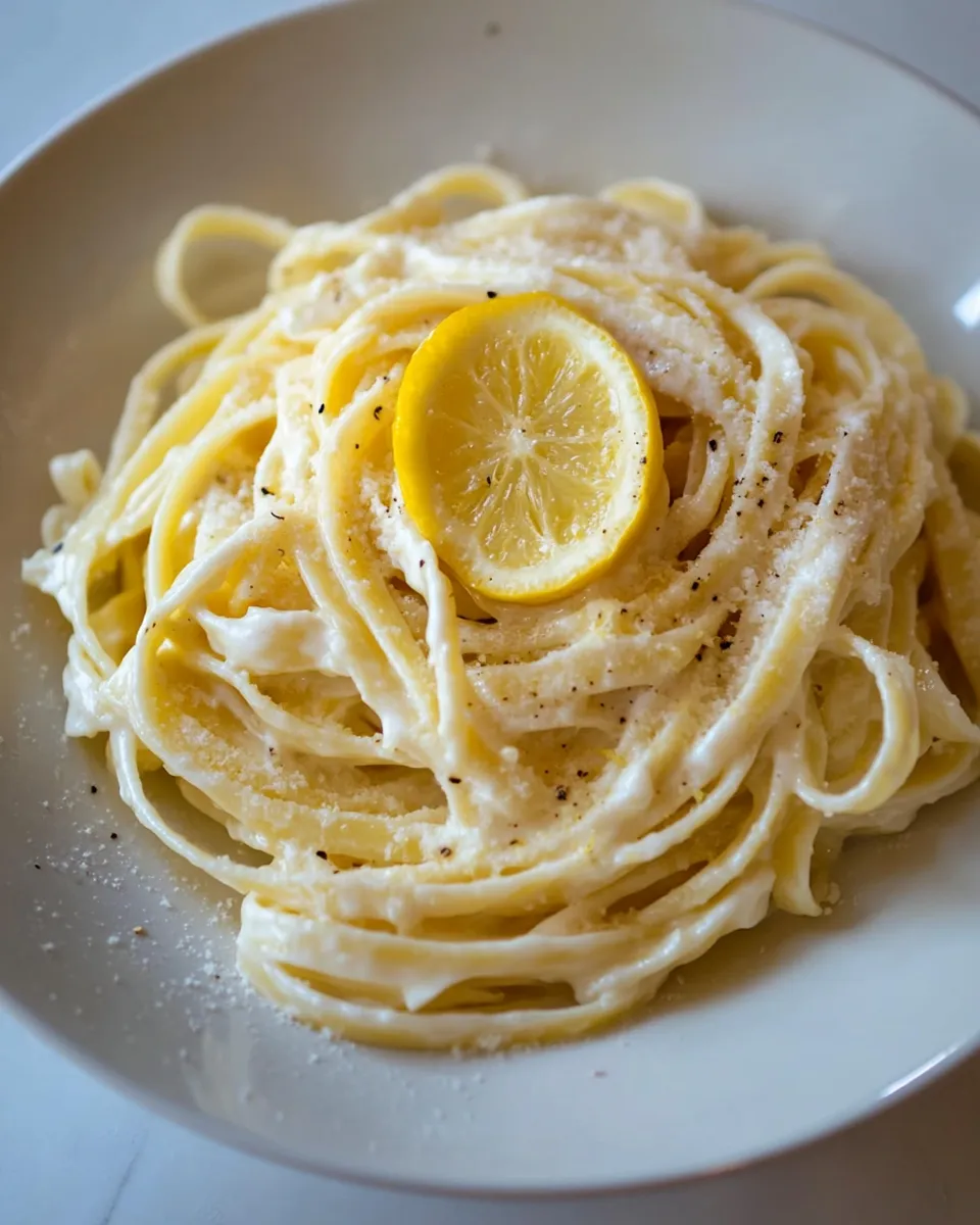 Easy Fettuccine with Lemon Mascarpone Sauce shot