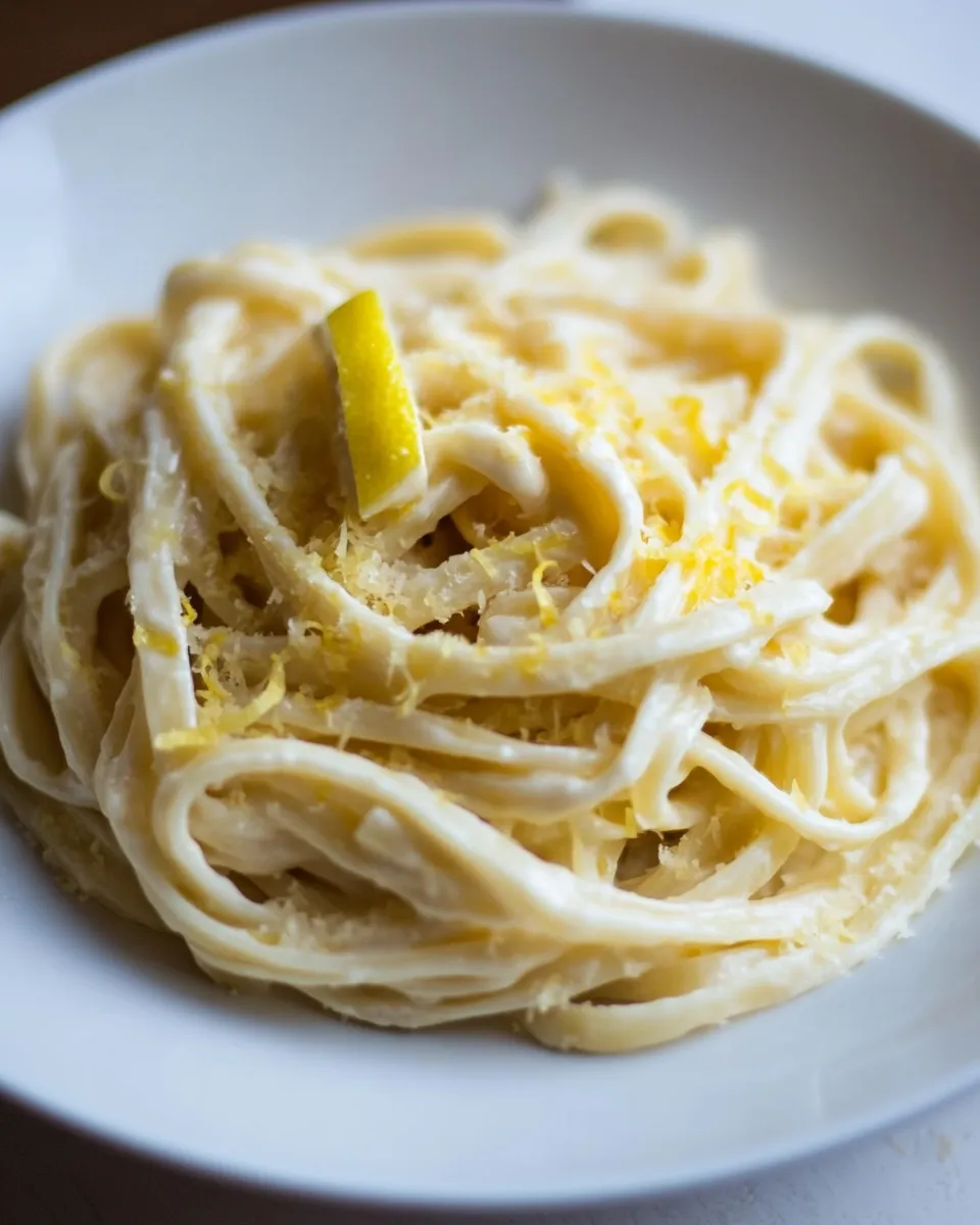 Delicious Fettuccine with Lemon Mascarpone Sauce recipe image