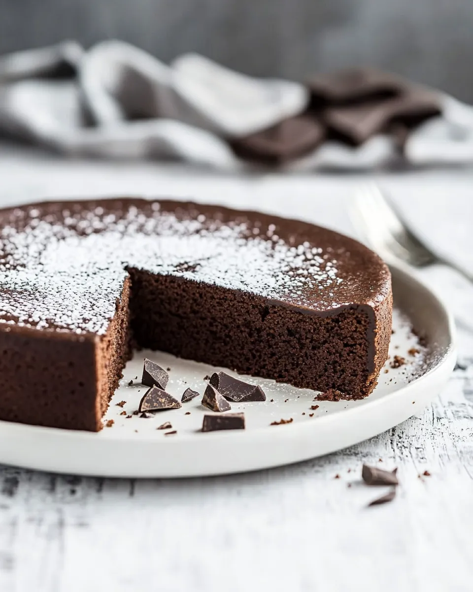 Easy Flourless Chocolate Cake Recipe shot