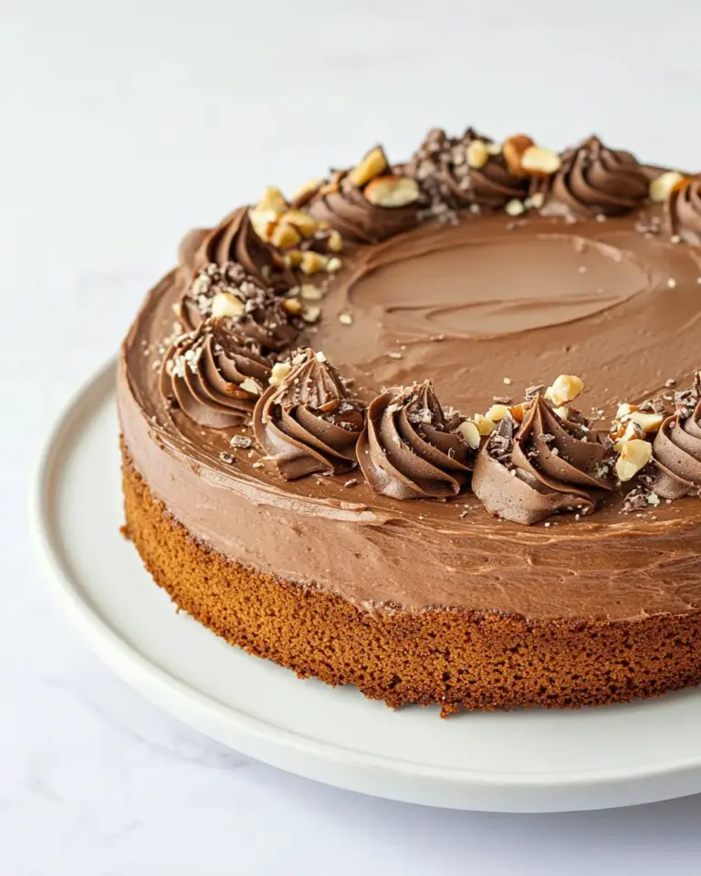 Homemade Flourless Hazelnut Cake with Whipped Chocolate & Nutella Ganache photo