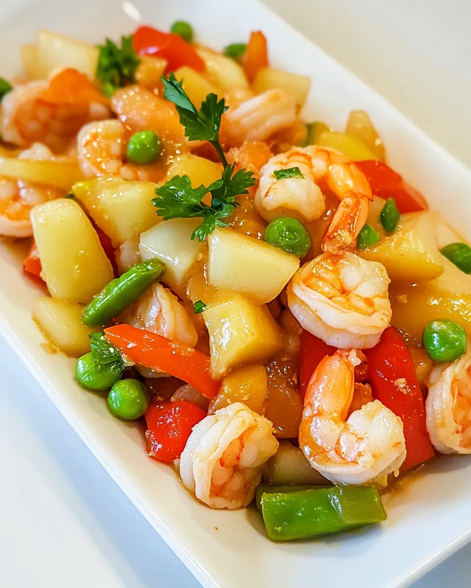 Delicious Fresh Pear and Shrimp Stir Fry Recipe image