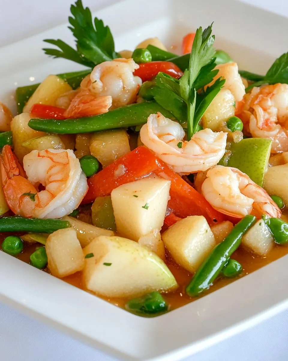 Quick Fresh Pear and Shrimp Stir Fry Recipe shot
