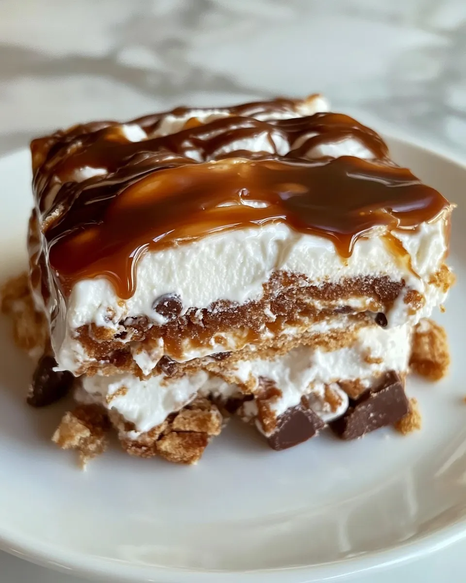 Delicious Frozen Caramel Toffee Ice Cream Sandwich Dessert image