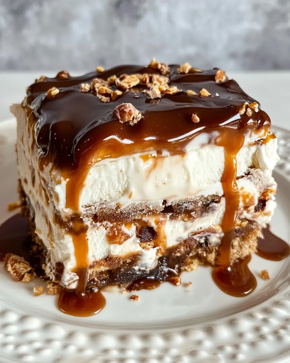 Tasty Frozen Caramel Toffee Ice Cream Sandwich Dessert shot