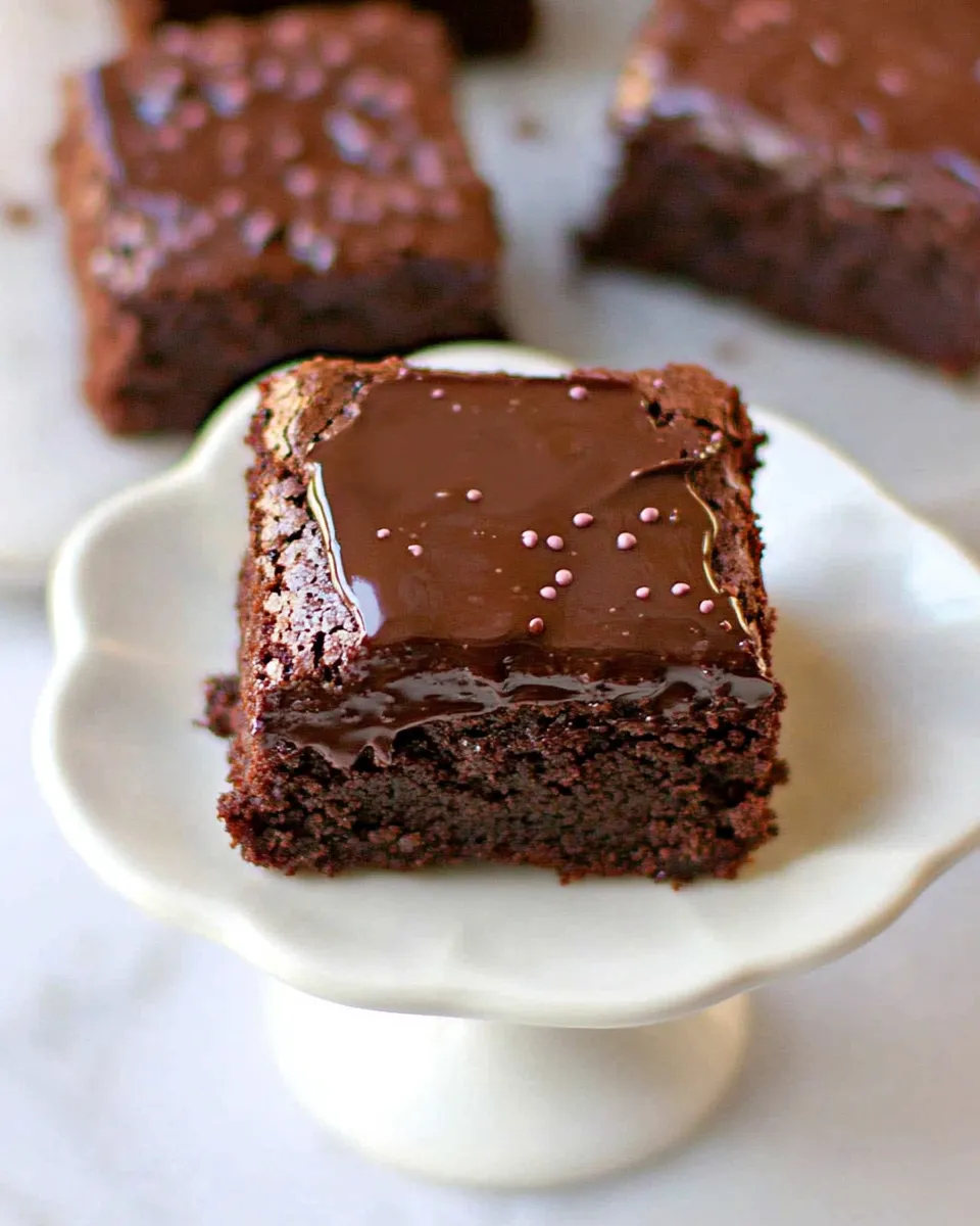 Homemade Fudge Brownies with Chocolate Ganache photo