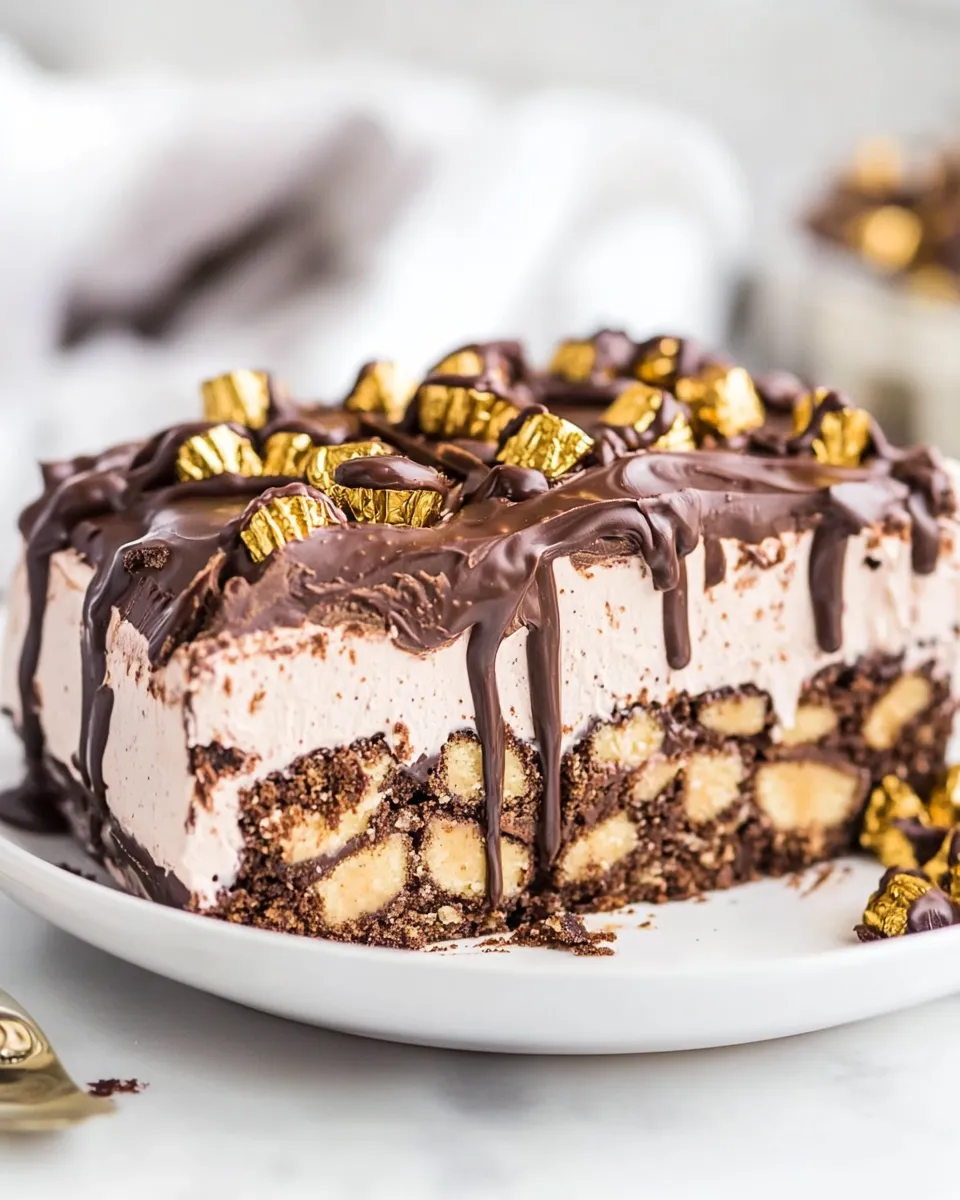 Delicious Fudgy Chocolate Peanut Butter Cup Icebox Cake image