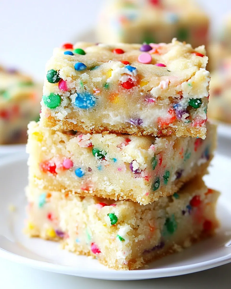 Delicious Funfetti Cheesecake Sugar Cookie Bars Recipe image
