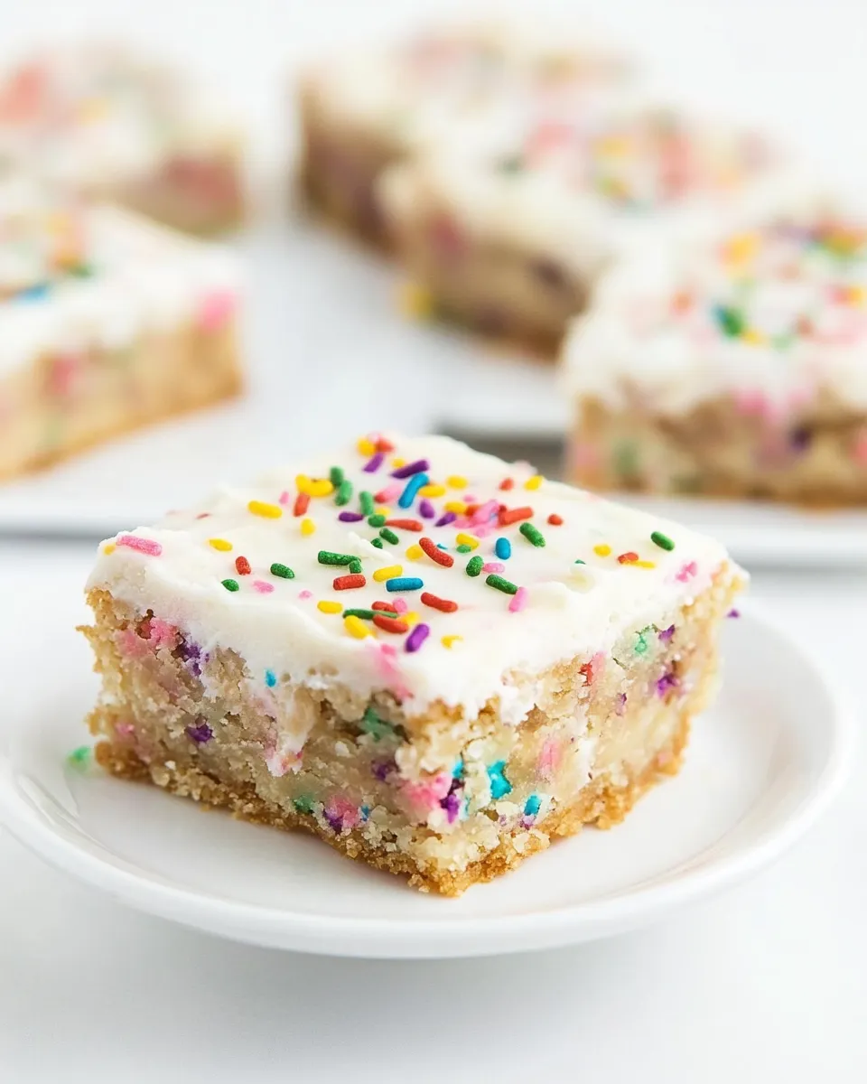 Delicious Funfetti Frosted Blondies image