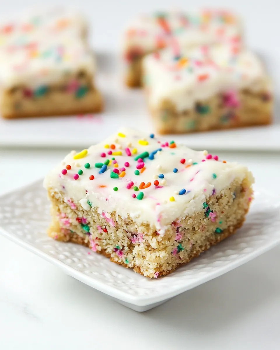 Classic Funfetti Frosted Blondies shot