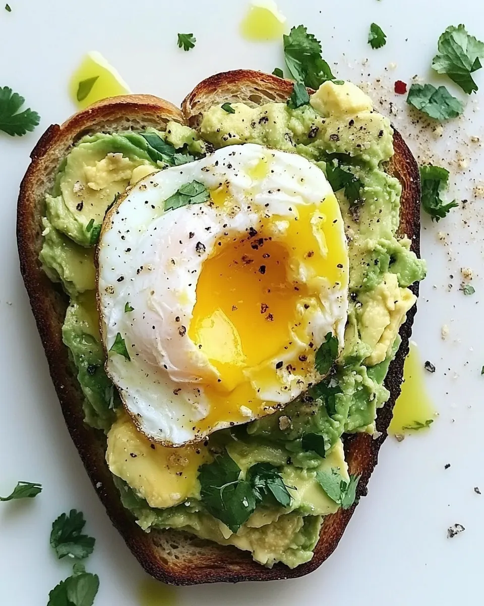 Classic Garlic Avocado Toast With Sous Vide Egg Poached Perfectly image