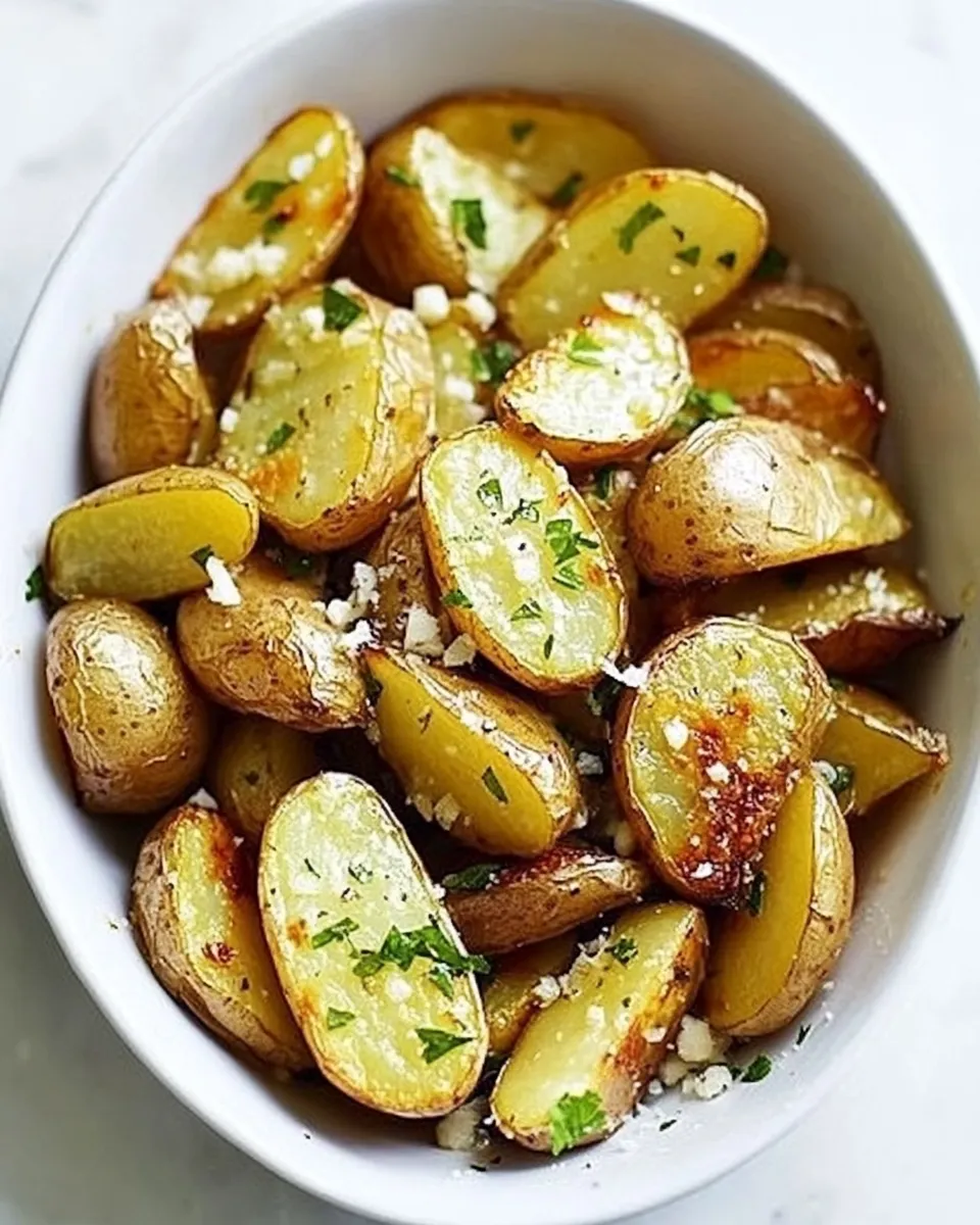Best Garlic Butter Roasted Fingerling Potatoes image