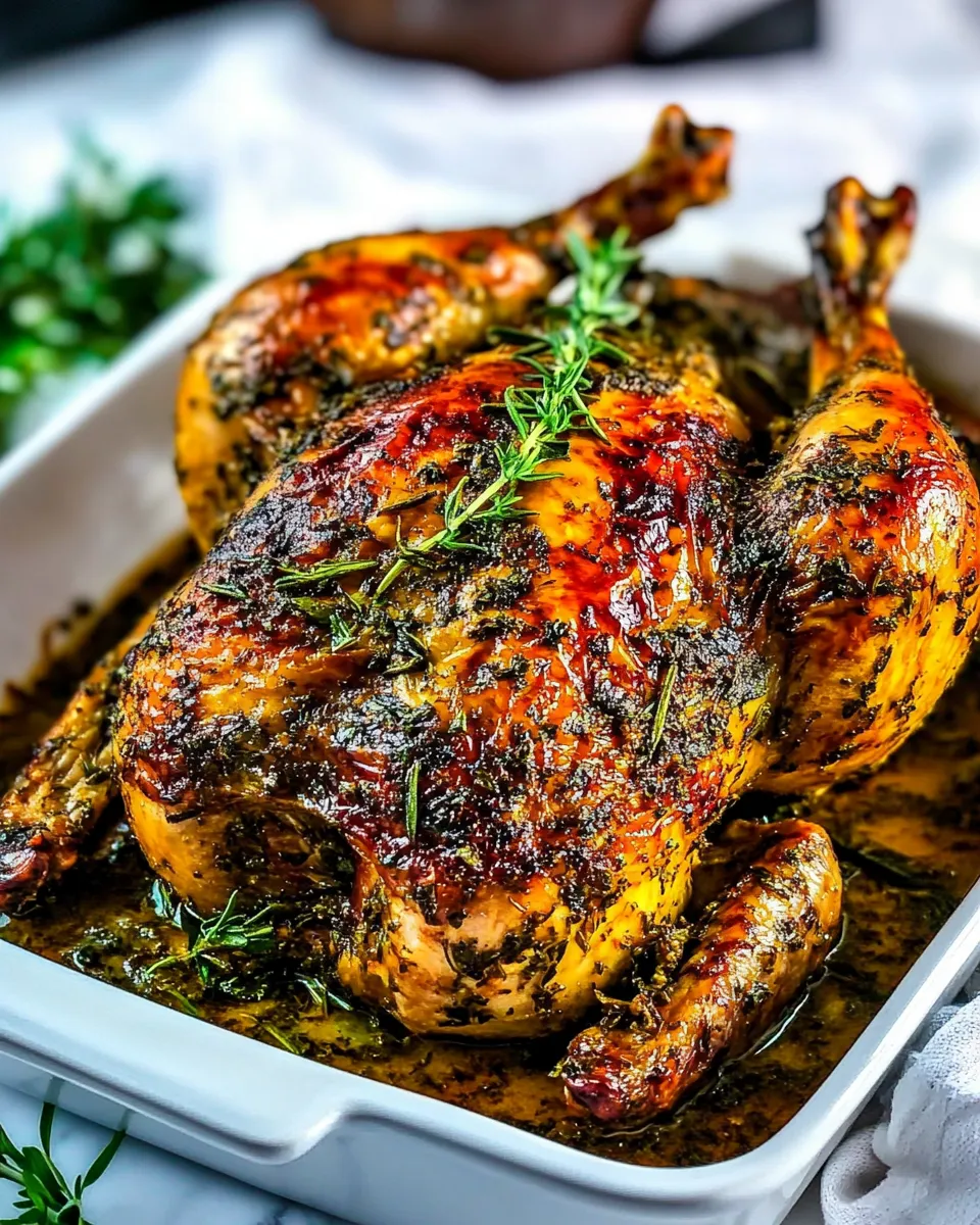Homemade Garlic Herb Butter Roasted Chicken photo