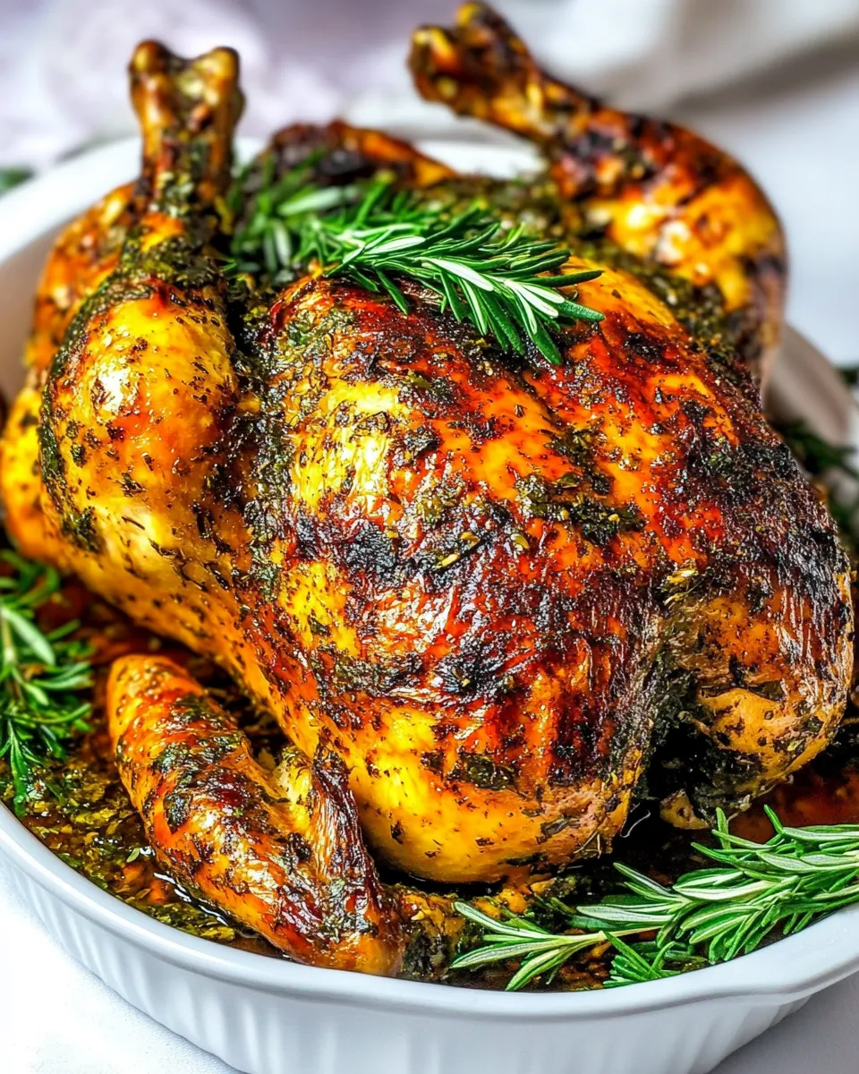 Savory Garlic Herb Butter Roasted Chicken shot