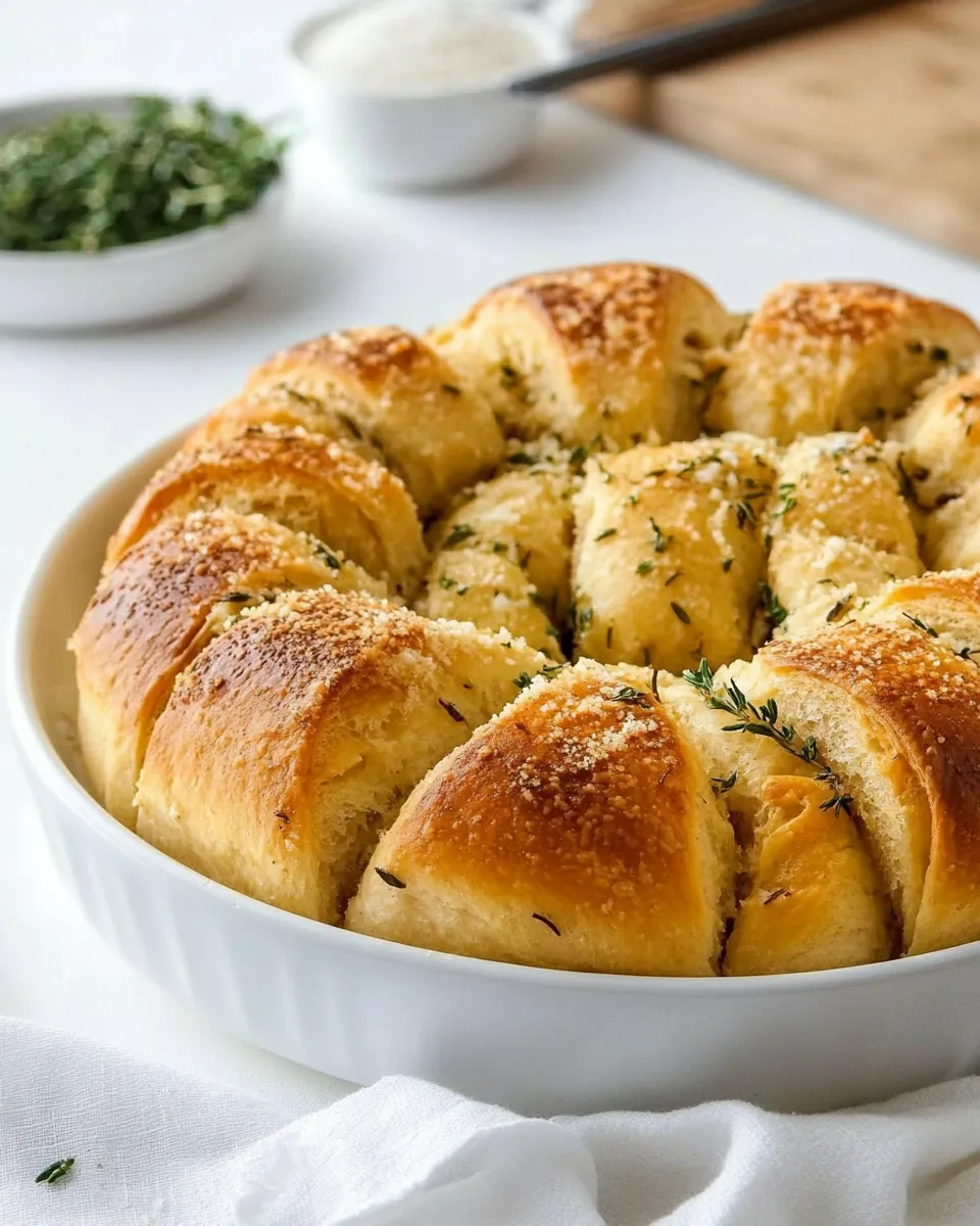 Delicious Garlic Parmesan Pull-Apart Bread shot