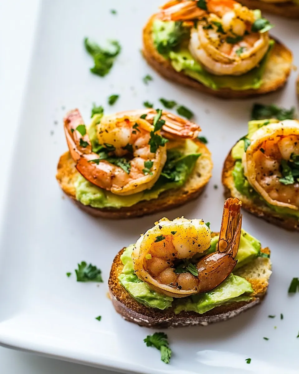 Homemade Garlic Shrimp and Avocado Crostini photo