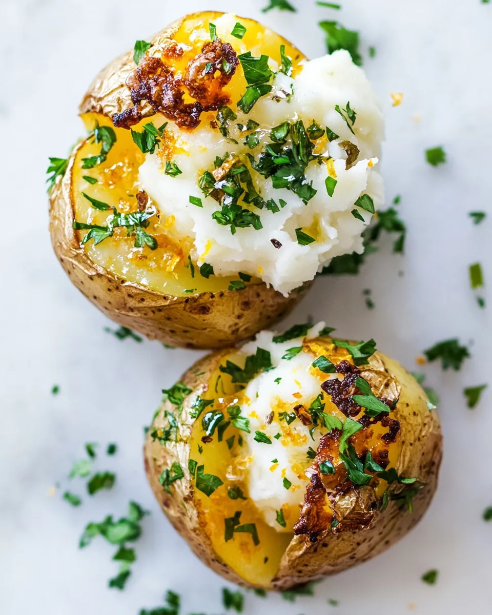 Homemade Garlic and Lemon Smashed Potatoes photo