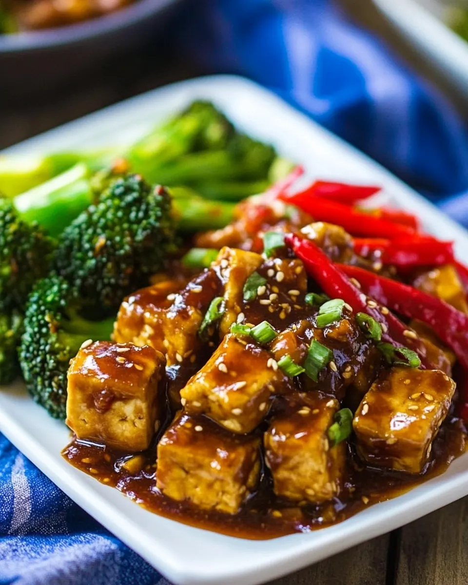 Delicious General Tso Tofu shot