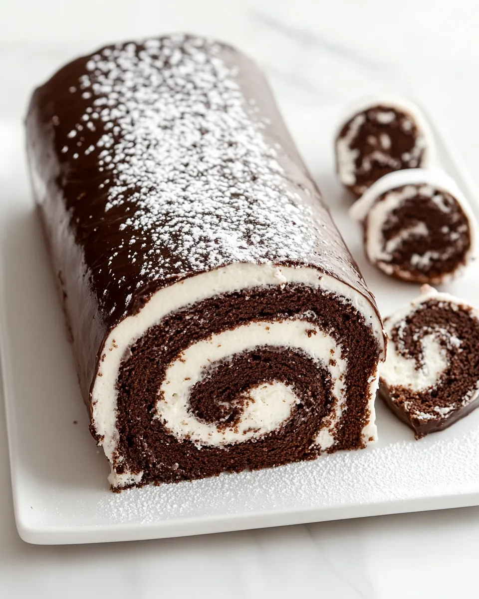 Delicious Giant Swiss Cake Roll shot