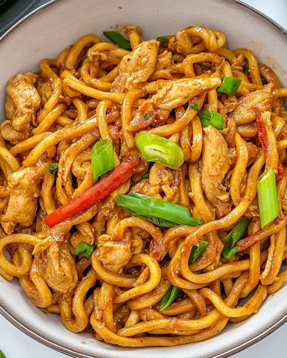 Easy Ginger Chicken Udon Noodles recipe photo