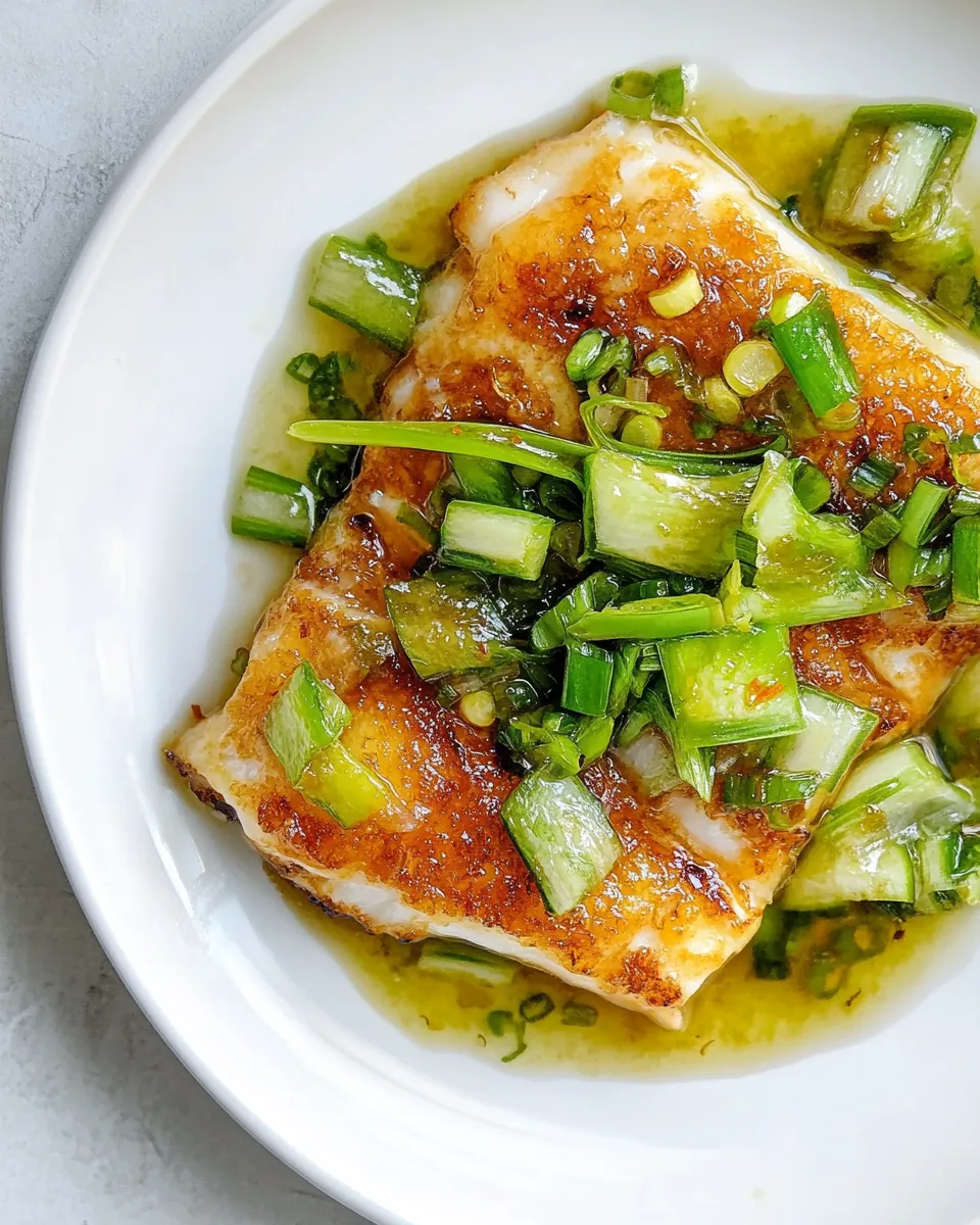 Delicious Ginger Scallion Fish shot