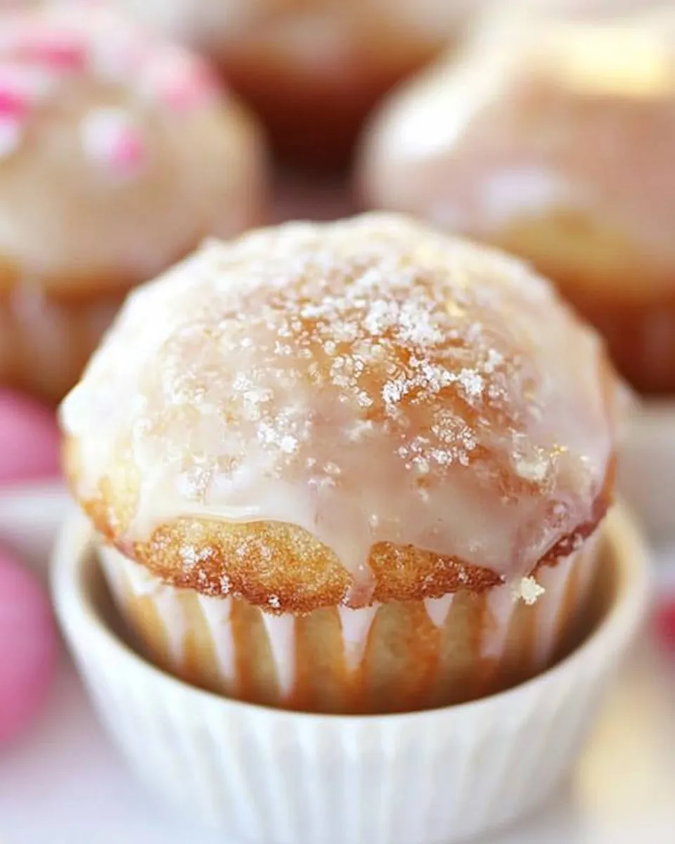 Delicious Glazed Vanilla Donut Muffins shot
