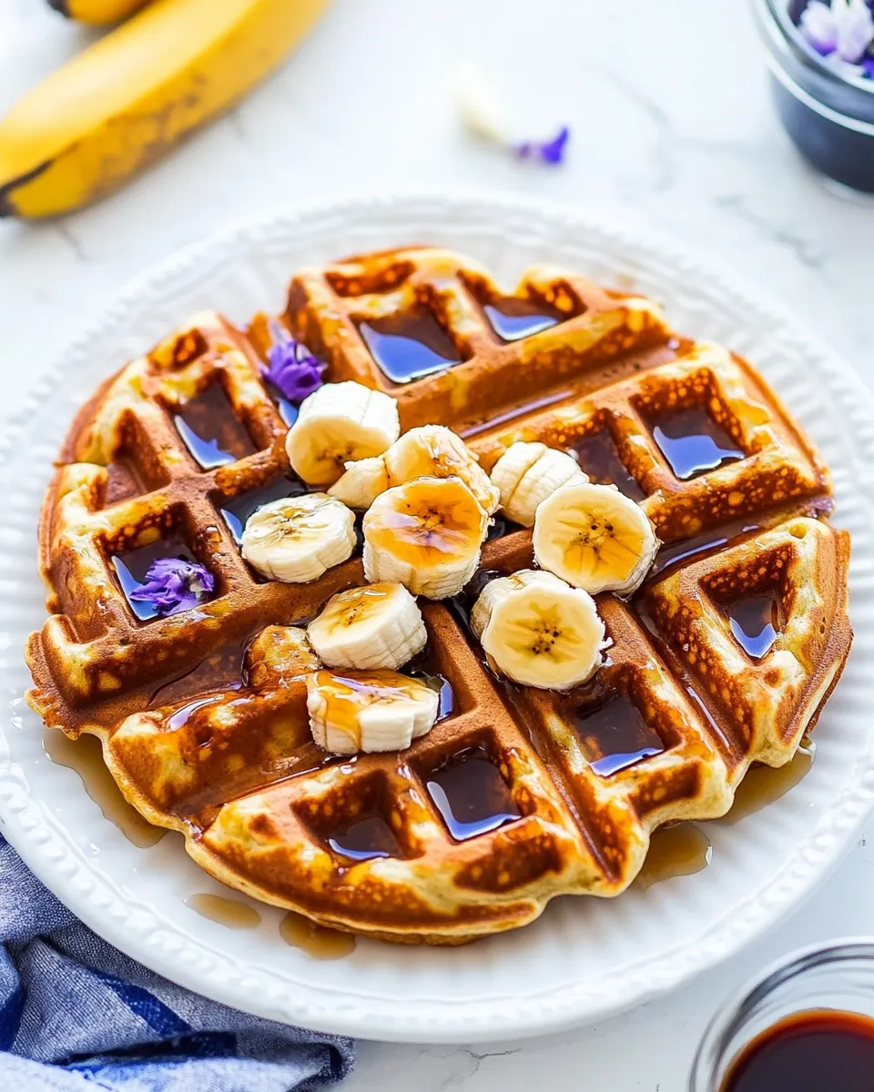 Delicious Gluten Free Banana Cottage Cheese Waffles image