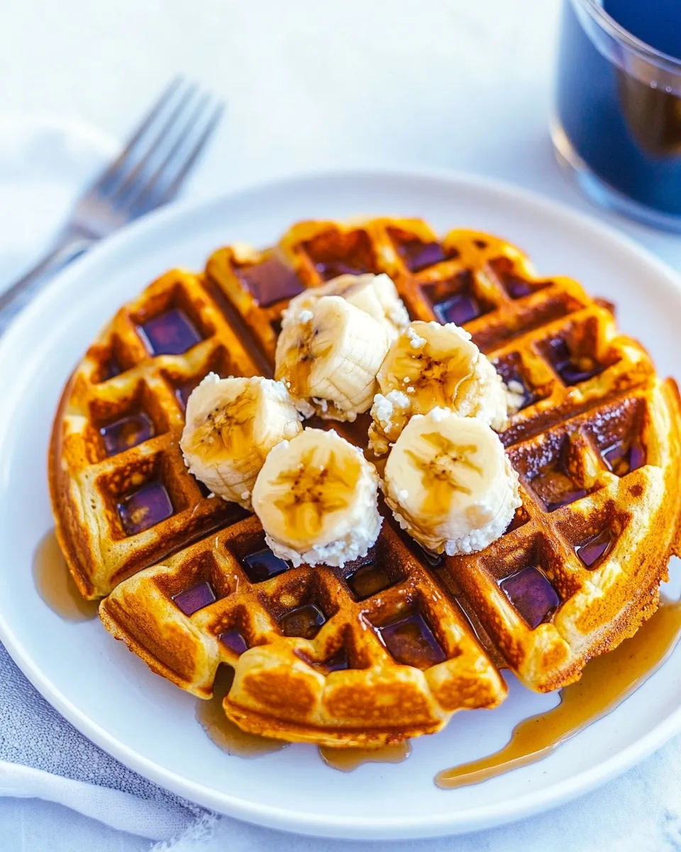 Quick Gluten Free Banana Cottage Cheese Waffles recipe photo