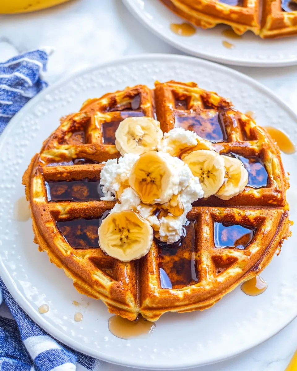Tasty Gluten Free Banana Cottage Cheese Waffles dish photo