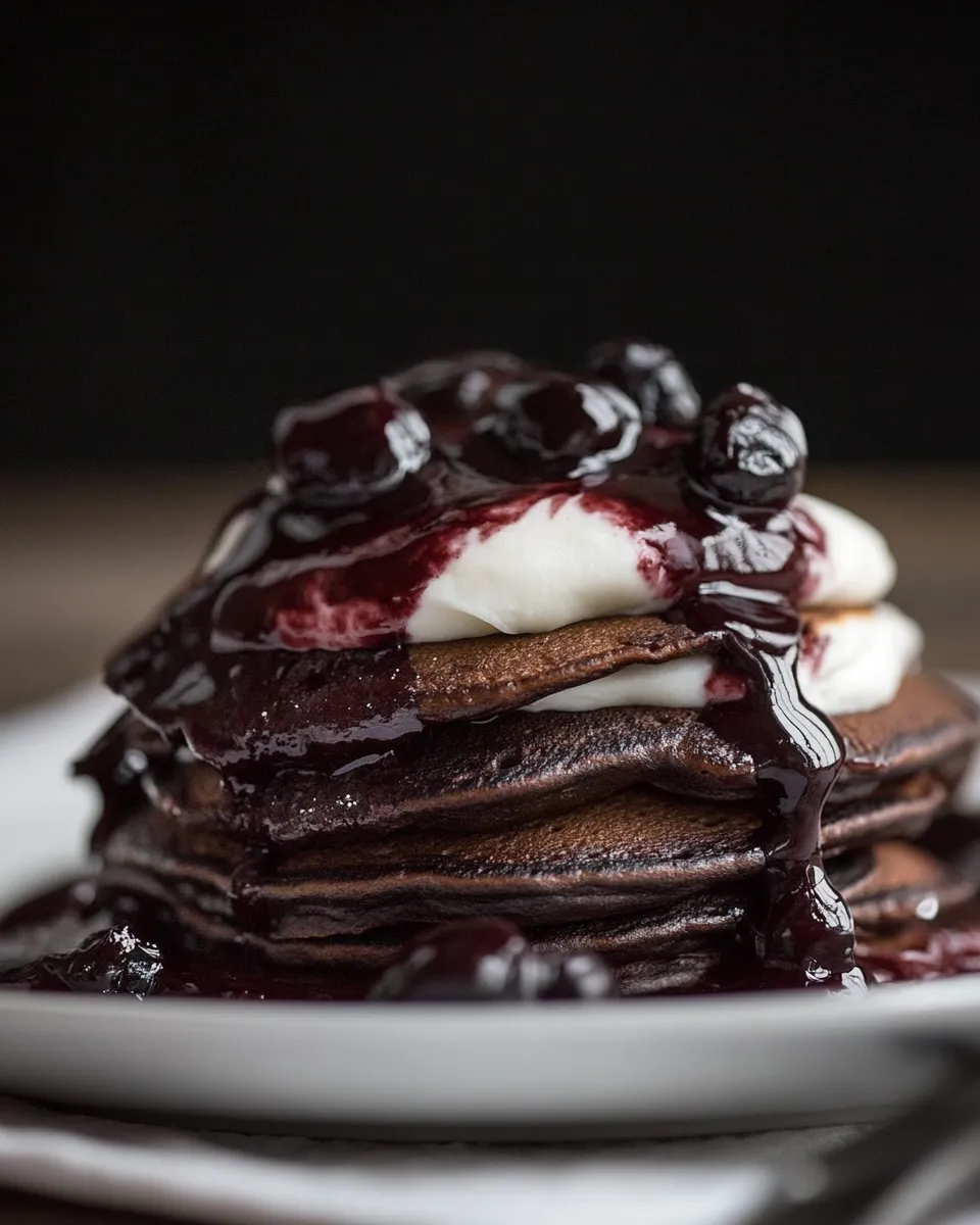 Delicious Gluten Free Black Forest Pancakes shot