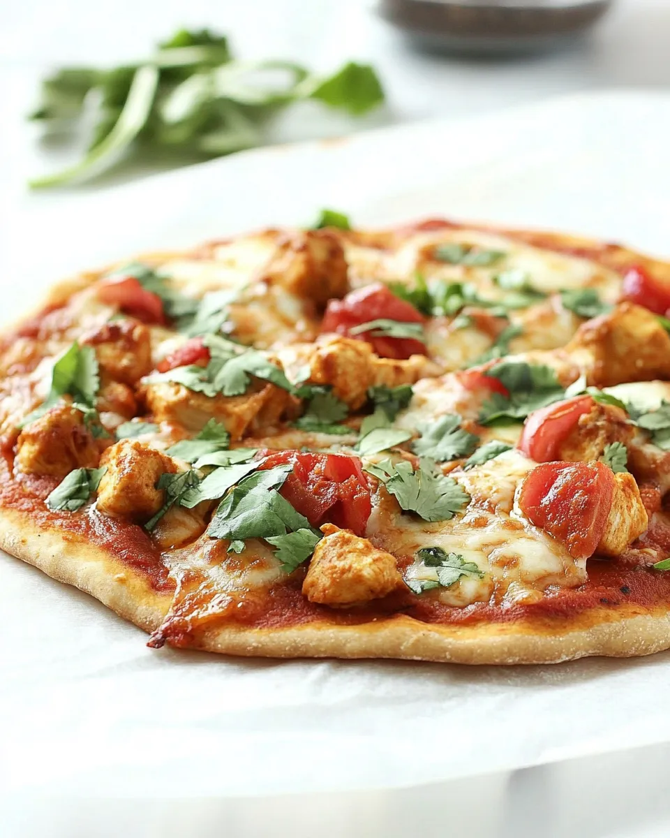 Homemade Gluten Free Chicken Tikka Masala Pizza photo