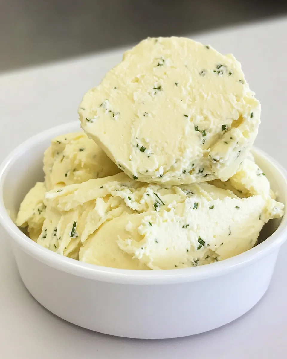 Delicious Goats Cheese and Chive Butter shot