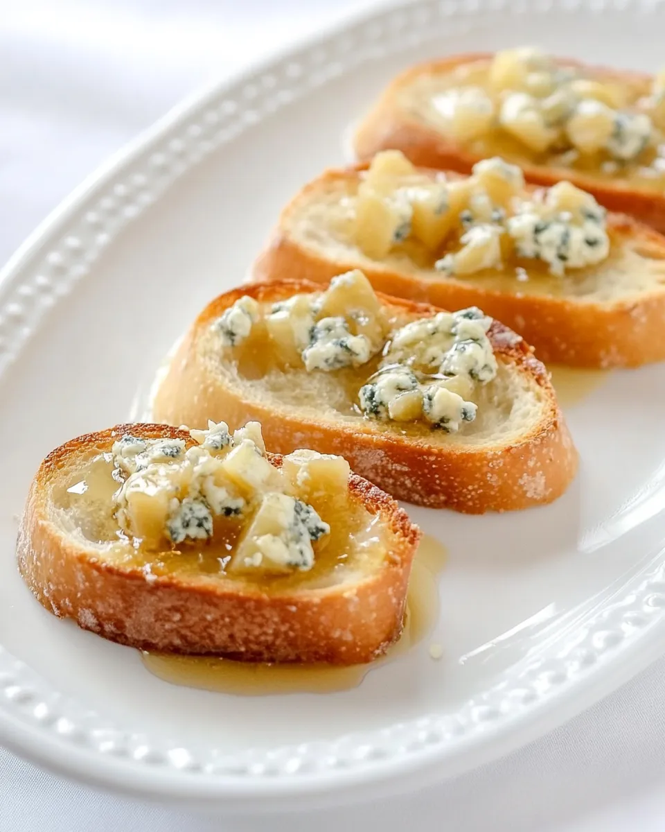Homemade Gorgonzola and Honey Bruschetta photo