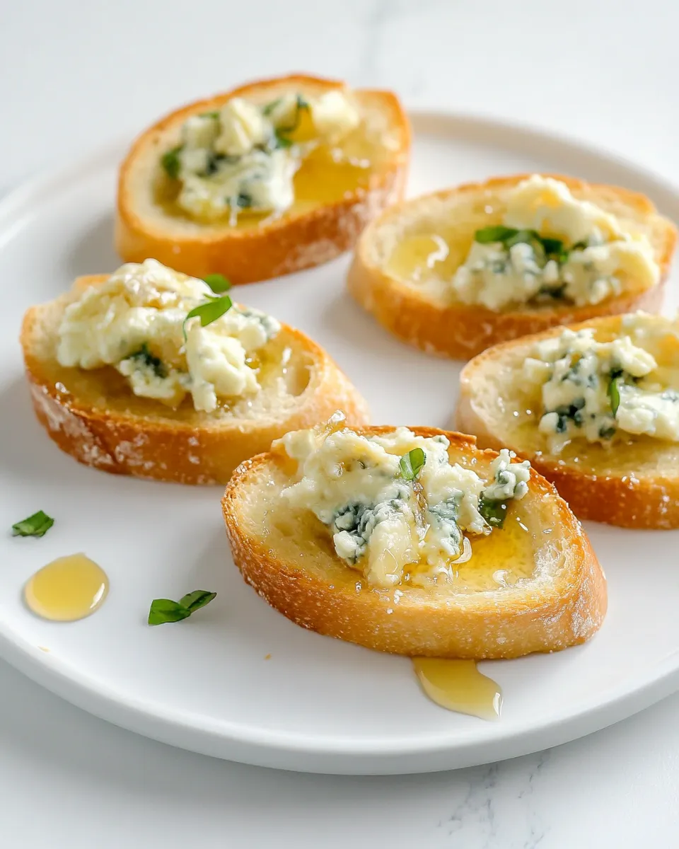 Easy Gorgonzola and Honey Bruschetta recipe photo