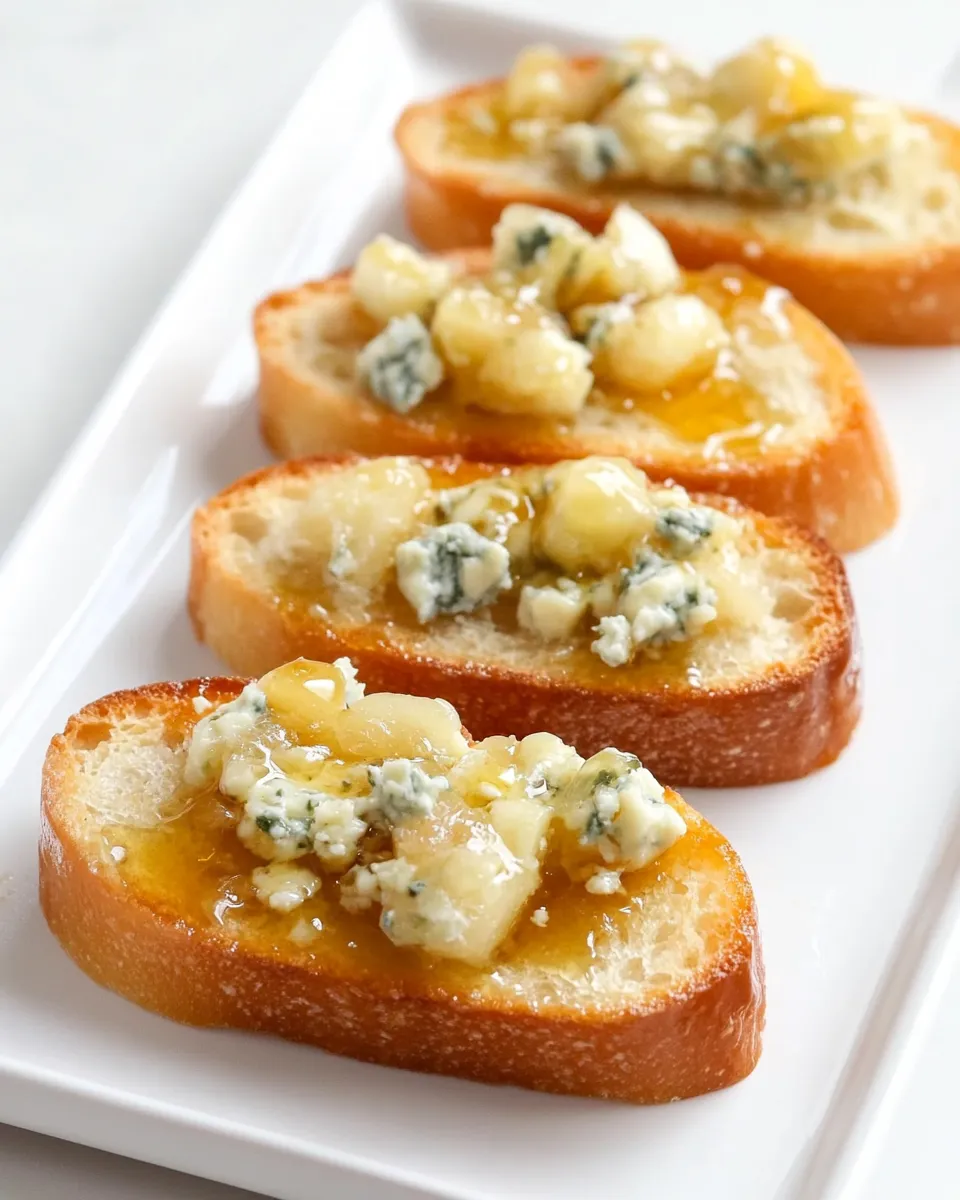 Savory Gorgonzola and Honey Bruschetta shot