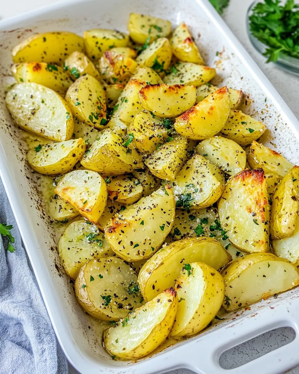 Delicious Greek Potatoes shot