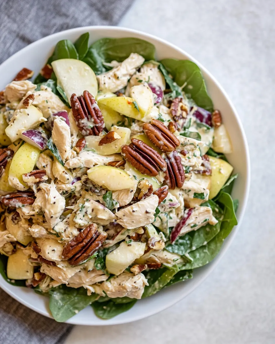 Delicious Greek Yogurt Chicken Salad with Toasted Pecans and Apples image
