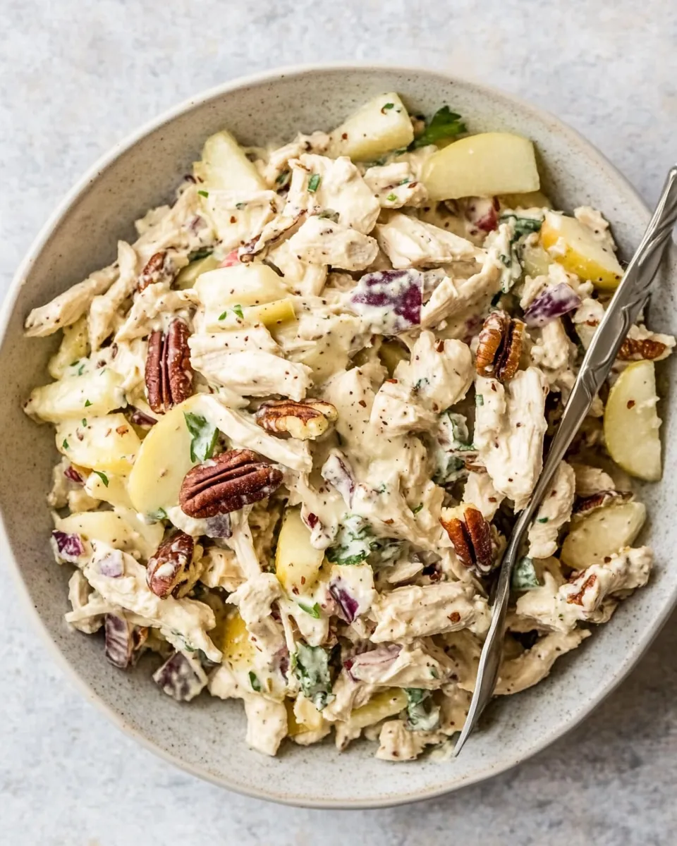 Healthy Greek Yogurt Chicken Salad with Toasted Pecans and Apples recipe photo