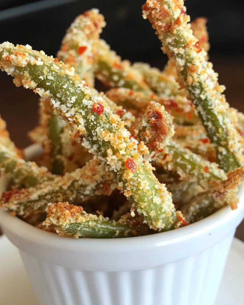 Delicious Green Bean Fries shot