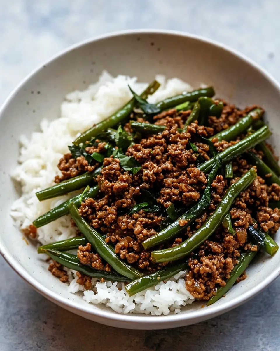 Quick Green Bean and Ground Beef Stir Fry image