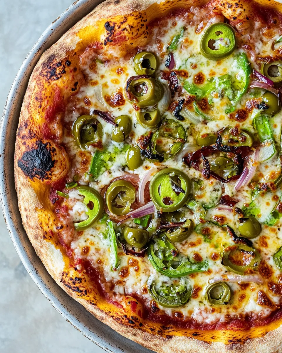 Classic Green Olive and Onion Pizza image